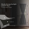 NICETOWN Stone Blue Blackout Door Curtains with Tieback for French Window(Pewter)