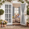 NICETOWN Stone Blue Blackout Door Curtains with Tieback for French Window(Pewter)