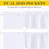 NICETOWN Stone Blue Blackout Door Curtains with Tieback for French Window(Pure White)