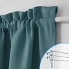 NICETOWN Stone Blue Blackout Door Curtains with Tieback for French Window(Sea Teal)