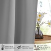 NICETOWN Stone Blue Blackout Door Curtains with Tieback for French Window(Silver Grey)