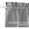 NICETOWN Stone Blue Blackout Door Curtains with Tieback for French Window(Silver Grey)