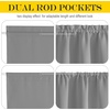 NICETOWN Stone Blue Blackout Door Curtains with Tieback for French Window(Silver Grey)