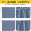 NICETOWN Stone Blue Blackout Door Curtains with Tieback for French Window(Stone Blue)