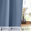 NICETOWN Stone Blue Blackout Door Curtains with Tieback for French Window(Stone Blue)