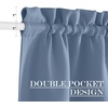 NICETOWN Stone Blue Blackout Door Curtains with Tieback for French Window(Stone Blue)