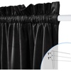 NICETOWN Stone Blue Blackout Door Curtains with Tieback for French Window(Velvetblack)