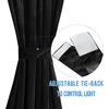 NICETOWN Stone Blue Blackout Door Curtains with Tieback for French Window(Velvetblack)