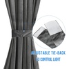 NICETOWN Stone Blue Blackout Door Curtains with Tieback for French Window(Velvetgrey)