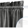 NICETOWN Stone Blue Blackout Door Curtains with Tieback for French Window(Velvetgrey)
