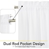 NICETOWN Stone Blue Blackout Door Curtains with Tieback for French Window(White)