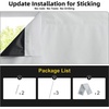 NICETOWN Stone Blue Blackout Door Curtains with Tieback for French Window(With Pole – Greyish White)