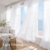 NICETOWN White Sheer Curtains 80 inches Long, Rod Pocket Chic Soft Voile Sheer Light Filtering Doorway Window Curtains & Drapes for Living Room/Porch, 4 Panels, White, W54 x L80(White)