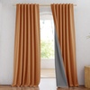 NICETOWN 100% Blackout Linen Curtains for Bedroom/Living Room 90″ L, 2 PCs(Burnt Orange)