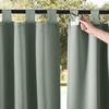 NICETOWN 2 Panels Outdoor Curtains for Patio Waterproof Vertical Blind, Detachable Sticky Tab Top Thermal Insulated Privacy Protected Outdoor Divider Window Treatment for Pergola, W52 x L108-Inch, Tan(Sage Green)