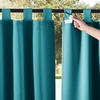 NICETOWN 2 Panels Outdoor Curtains for Patio Waterproof Vertical Blind, Detachable Sticky Tab Top Thermal Insulated Privacy Protected Outdoor Divider Window Treatment for Pergola, W52 x L108-Inch, Tan(Peacock Teal)