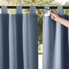 NICETOWN 2 Panels Outdoor Curtains for Patio Waterproof Vertical Blind, Detachable Sticky Tab Top Thermal Insulated Privacy Protected Outdoor Divider Window Treatment for Pergola, W52 x L108-Inch, Tan(Stone Blue)