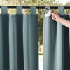 NICETOWN 2 Panels Outdoor Curtains for Patio Waterproof Vertical Blind, Detachable Sticky Tab Top Thermal Insulated Privacy Protected Outdoor Divider Window Treatment for Pergola, W52 x L108-Inch, Tan(Greyish Blue)