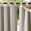 NICETOWN 2 Panels Outdoor Curtains for Patio Waterproof Vertical Blind, Detachable Sticky Tab Top Thermal Insulated Privacy Protected Outdoor Divider Window Treatment for Pergola, W52 x L108-Inch, Tan(Natural)