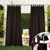 NICETOWN 2 Panels Outdoor Curtains for Patio Waterproof Vertical Blind, Detachable Sticky Tab Top Thermal Insulated Privacy Protected Outdoor Divider Window Treatment for Pergola, W52 x L108-Inch, Tan(Brown)