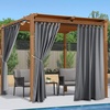 NICETOWN 2 Panels Outdoor Curtains for Patio Waterproof Vertical Blind, Detachable Sticky Tab Top Thermal Insulated Privacy Protected Outdoor Divider Window Treatment for Pergola, W52 x L108-Inch, Tan(Dark Grey)