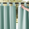 NICETOWN 2 Panels Outdoor Curtains for Patio Waterproof Vertical Blind, Detachable Sticky Tab Top Thermal Insulated Privacy Protected Outdoor Divider Window Treatment for Pergola, W52 x L108-Inch, Tan(Aqua Blue)