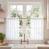 NICETOWN Black Sheer Curtains 96 Inches Long, W42xL96, 2 Panels(White)
