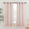 NICETOWN Linen Textured Semi Sheer Bedroom Curtains, Grommet Top Casual Thick Semitransparent Flax Sheer Window Treatment Privacy for Living Room, Camel, W52 x L72, Sold by 2 Panels(Dusty Blush)