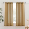 NICETOWN Linen Textured Semi Sheer Bedroom Curtains, Grommet Top Casual Thick Semitransparent Flax Sheer Window Treatment Privacy for Living Room, Camel, W52 x L72, Sold by 2 Panels(Camel)
