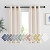 NICETOWN Linen Textured Semi Sheer Bedroom Curtains, Grommet Top Casual Thick Semitransparent Flax Sheer Window Treatment Privacy for Living Room, Camel, W52 x L72, Sold by 2 Panels(Beige)