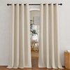 NICETOWN Linen Textured Semi Sheer Bedroom Curtains, Grommet Top Casual Thick Semitransparent Flax Sheer Window Treatment Privacy for Living Room, Camel, W52 x L72, Sold by 2 Panels(Linen Cream)