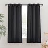 NICETOWN Linen Textured Semi Sheer Bedroom Curtains, Grommet Top Casual Thick Semitransparent Flax Sheer Window Treatment Privacy for Living Room, Camel, W52 x L72, Sold by 2 Panels(Black)