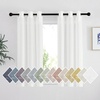 NICETOWN Linen Textured Semi Sheer Bedroom Curtains, Grommet Top Casual Thick Semitransparent Flax Sheer Window Treatment Privacy for Living Room, Camel, W52 x L72, Sold by 2 Panels(Ivory)