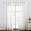 NICETOWN Linen Textured Semi Sheer Bedroom Curtains, Grommet Top Casual Thick Semitransparent Flax Sheer Window Treatment Privacy for Living Room, Camel, W52 x L72, Sold by 2 Panels(Off White)
