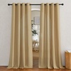 NICETOWN Linen Textured Semi Sheer Bedroom Curtains, Grommet Top Casual Thick Semitransparent Flax Sheer Window Treatment Privacy for Living Room, Camel, W52 x L72, Sold by 2 Panels(Linen Brown)