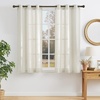 NICETOWN Linen Textured Semi Sheer Bedroom Curtains, Grommet Top Casual Thick Semitransparent Flax Sheer Window Treatment Privacy for Living Room, Camel, W52 x L72, Sold by 2 Panels(Linen)