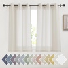 NICETOWN Linen Textured Semi Sheer Bedroom Curtains, Grommet Top Casual Thick Semitransparent Flax Sheer Window Treatment Privacy for Living Room, Camel, W52 x L72, Sold by 2 Panels(Natural)