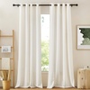 NICETOWN Linen Textured Semi Sheer Bedroom Curtains, Grommet Top Casual Thick Semitransparent Flax Sheer Window Treatment Privacy for Living Room, Camel, W52 x L72, Sold by 2 Panels(Linen Flax Sheer)