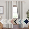 NICETOWN Snowbound Vintage Linen 100% Blackout Curtains for Living Room, Thermal Insulated Curtains 84″ Long, Noise Reducing Window Treatment Drapes for Hall Room, 42″ Wide Per Panel, Set of 2