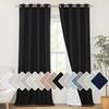 NICETOWN Vintage Open Linen Weave Flax Thermal Curtains, 100% Blackout Curtains 108 inches Long for Dining Room, Soundproof Window Treatment Drapes for Hall Room, Black, 52″ Wide Per Panel, Set of 2