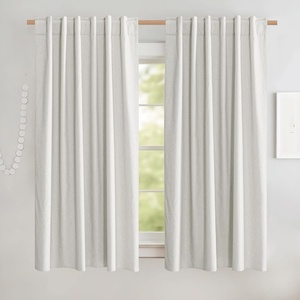 NICETOWN 100% Blackout Linen Curtains for Bedroom/Living Room 90″ L, 2 PCs(Ivory)