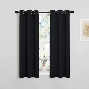 NICETOWN Black Blackout Curtains Drapes for Cafe 29″ w x 40″ L 2 Panels
