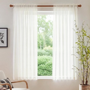 NICETOWN Black Sheer Curtains 96 Inches Long, W42xL96, 2 Panels(Natural)