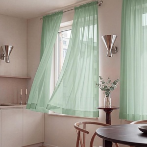 NICETOWN Black Sheer Curtains 96 Inches Long, W42xL96, 2 Panels(Sage Green)