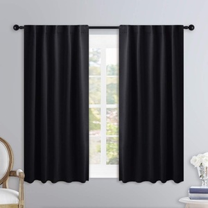 NICETOWN Blackout Curtain Blinds Window Panels – (Black Color) W42 x L30, Double Panels, Thermal Insulated Blackout Draperies for Living Room