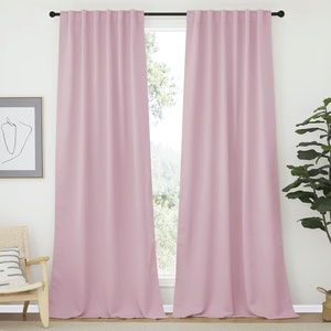 NICETOWN Blackout Curtain Panels for Girls Room – (Lavender Pink/Baby Pink) 52W x 95L, 2 Panels, Noise Reducing Back Tab Blackout Draperies