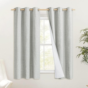 NICETOWN Grey 100% Blackout Curtain Panels, Set of 2, 42″ Wide by 54″ Long, Thermal Insulated White Thermal Insulated Liner Drapes for Nursery, Noise Reducing and Heat Blocking Drapes for Windows