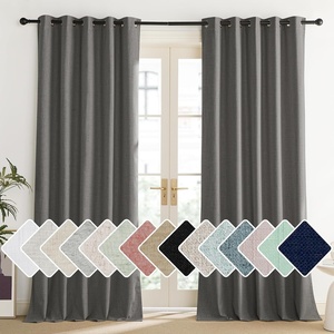 NICETOWN Grizzle Gray Vintage Linen 100% Blackout Curtains for Living Room, Thermal Insulated Curtains 84″ Long, Noise Reducing Window Treatment Drapes for Dining Room, 62″ Wide Per Panel, Set of 2
