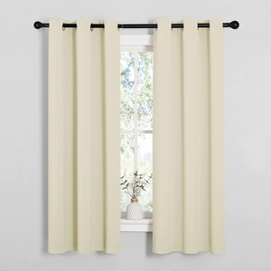 NICETOWN Kitchen Curtains, Short Curtains, 1 Pair, 34″ x 63″, Beige