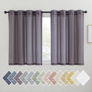 NICETOWN Linen Textured Semi Sheer Bedroom Curtains, Grommet Top Casual Thick Semitransparent Flax Sheer Window Treatment Privacy for Living Room, Camel, W52 x L72, Sold by 2 Panels(Purple Brown)